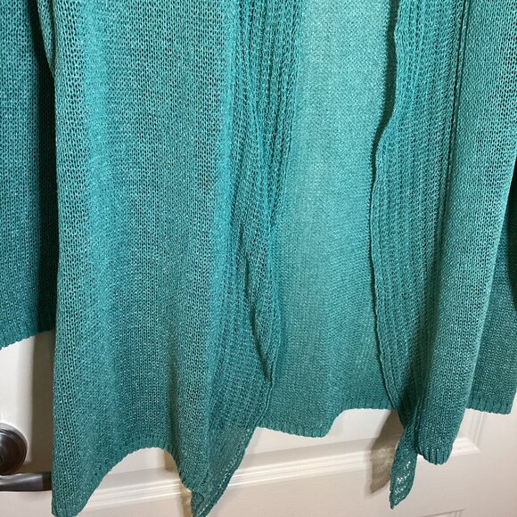 Bellina Women's Open Front Long Cardigan Duster Size L Semi Sheer Made in Italy - Picture 4 of 9